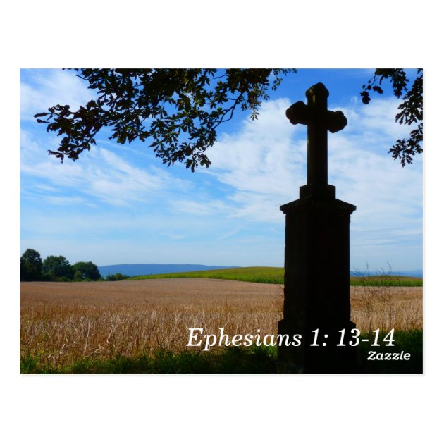 Ephesians 1 13 14 Cross Scripture Memory Card | Zazzle