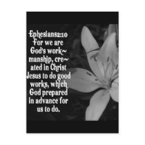 EPHESIANS 2:10 BIBLE SCRIPTURE QUOTE POST CARDS