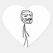 Epic Fail Guy Heart Stickers