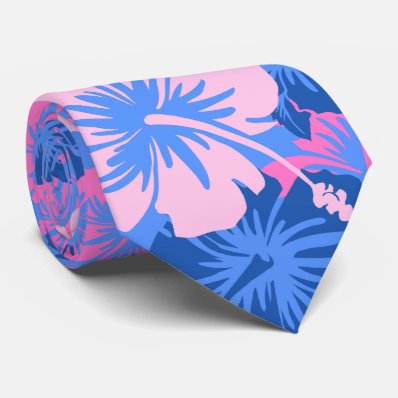 Epic Floral Hibiscus Hawaiian Two-sided Printed Tie