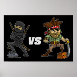 epic Warrior Ninja vs Pirate Poster posters