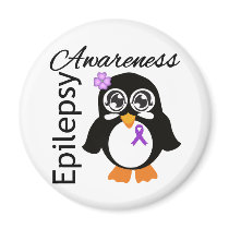 Epilepsy Awareness Penguin Magnet