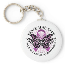Epilepsy Butterfly Tribal Key Chain