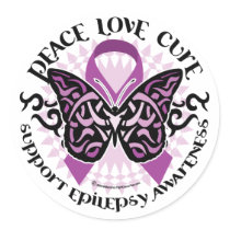 Epilepsy Butterfly Tribal Stickers