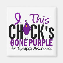EPILEPSY Chick Gone Purple Refrigerator Magnets