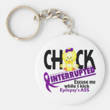 Epilepsy Chick Interrupted 2 Key Chain