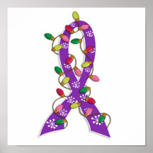 Epilepsy Christmas Lights Ribbon Posters