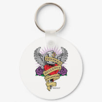Epilepsy Dagger and Heart Tattoo keychains