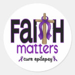 Epilepsy Faith Matters Cross 1 Sticker