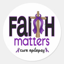 Epilepsy Faith Matters Cross 1 Sticker