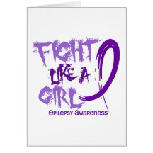 Epilepsy Fight Like A Girl 5.3 Greeting Card