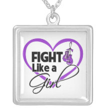 Epilepsy Fight Like a Girl Heart Custom Jewelry