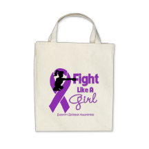Epilepsy Fight Like A Girl Knock Out Canvas Bags