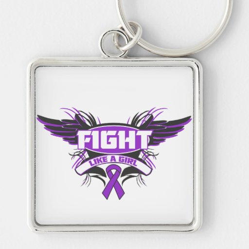 Epilepsy Fight Like a Girl Wings.png Keychain