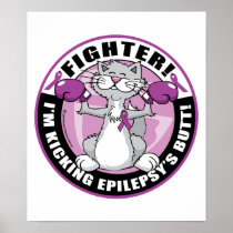 Epilepsy Fighter Cat Poster