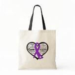 Epilepsy Heart Ribbon Collage Tote Bags