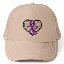 Epilepsy Heart Ribbon Collage Hat