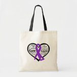 Epilepsy Heart Ribbon Collage Tote Bags