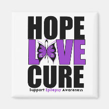 Epilepsy HOPE LOVE CURE Refrigerator Magnets