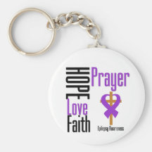 Epilepsy Hope Love Faith Prayer Cross Keychains