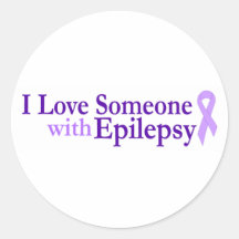 epilepsy love round sticker