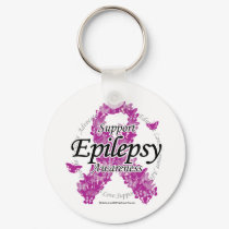 Epilepsy Ribbon of Butterflies keychains