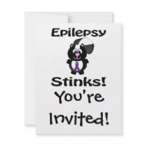 Epilepsy Stinks Skunk Purpple Awareness Design Personalized Announcements