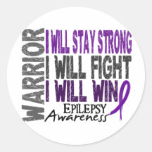 Epilepsy Warrior Round Sticker