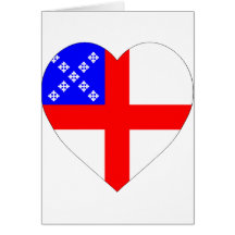 Episcopal Flag Heart Greeting Cards