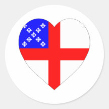 Episcopal Flag Heart Stickers
