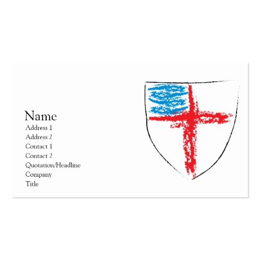 Episcopal Shield Business Card Template (front side)