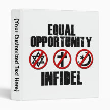 Equal Opportunity Infidel 3 Ring Binders