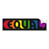 Equal Rainbow Black Bumper Sticker bumper stickers