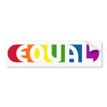 Equal Rainbow White Bumper Sticker bumper stickers