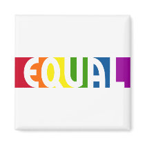 Equal Rainbow White Magnet by jamieco Equal Rainbow White Magnet