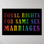 Equal Rights for Same Sex Marriages posters