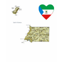 Equatorial Guinea Flag Heart and Map T-Shirt