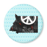 Equatorial Guinea Trendy Peace Sign with Guinean m Fridge Magnets