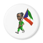 Equatorial Guinean Girl Fridge Magnet