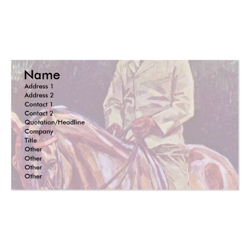 Equestrian Portrait By Trübner Wilhelm Business Card (front side)