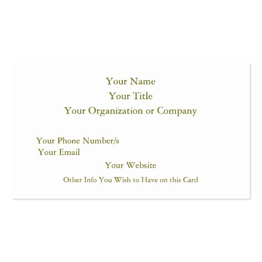 Equestrian Profile Card Business Card Templates (back side)