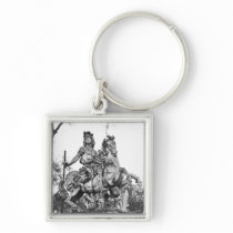 Equestrian statue of Louis XIV Key Chains