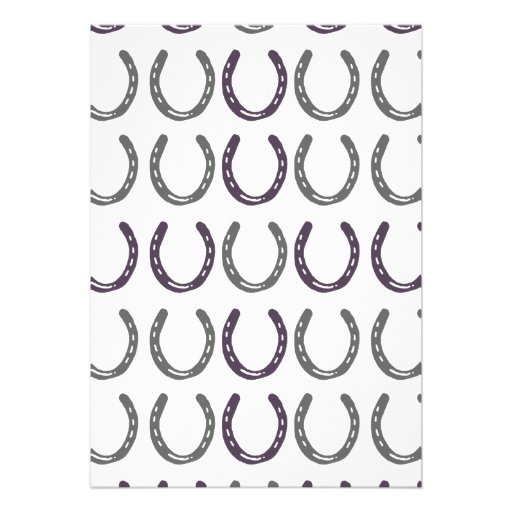 Equestrian Themed Horse Shoes Pattern Personalized Invites
