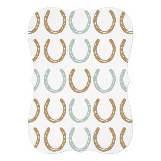 Equestrian Themed Horse Shoes Pattern Personalized Invitation
