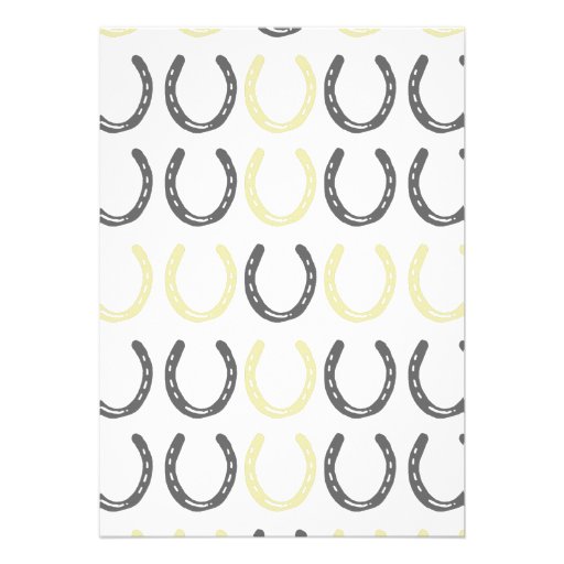 Equestrian Themed Horse Shoes Pattern Invites