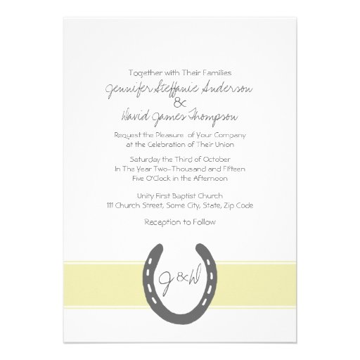Equestrian Themed Horse Shoes Pattern Invites