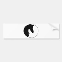 Equestrian Ying Yang Bumper Stickers