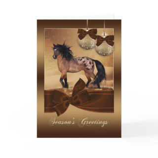 Equine Horse Christmas Holiday Greeting Card