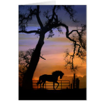Equine Sympathy Card Horse and Oak Tree