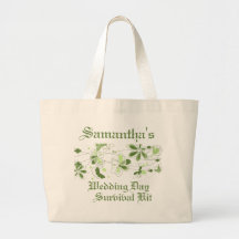 Equipo de supervivencia floral verde del día de bo bolsas